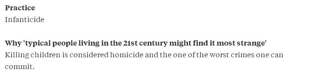 外国人讲述在二十一世纪发现最为奇怪的习俗、传统或信仰的是··