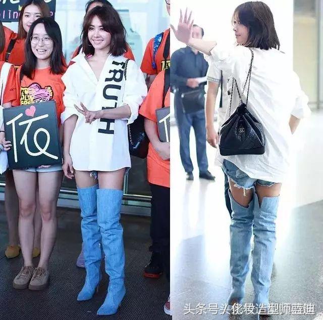 黑色过膝靴搭配抹胸裙,黑色过膝靴搭配图片