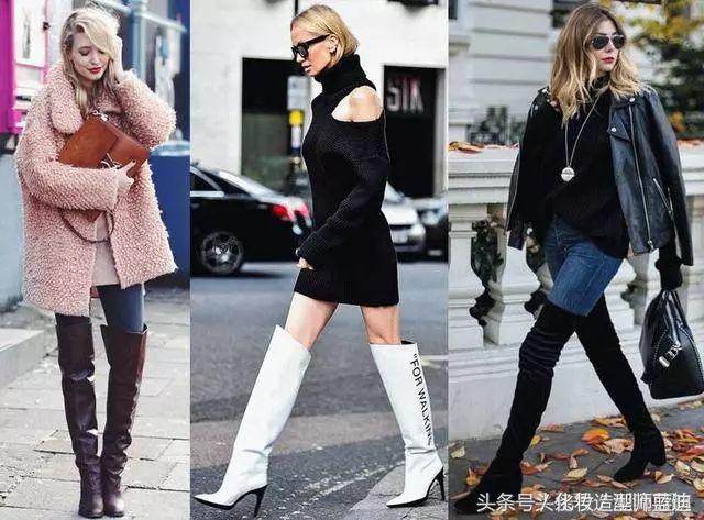 黑色过膝靴搭配抹胸裙,黑色过膝靴搭配图片