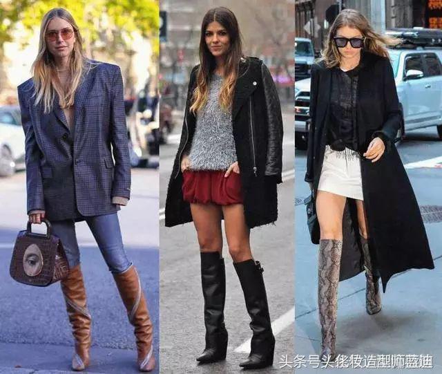 黑色过膝靴搭配抹胸裙,黑色过膝靴搭配图片