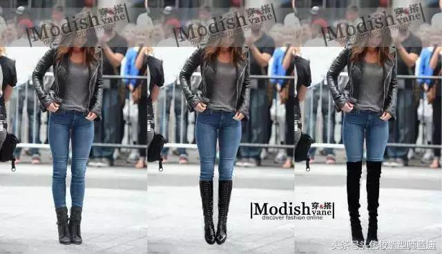 黑色过膝靴搭配抹胸裙,黑色过膝靴搭配图片