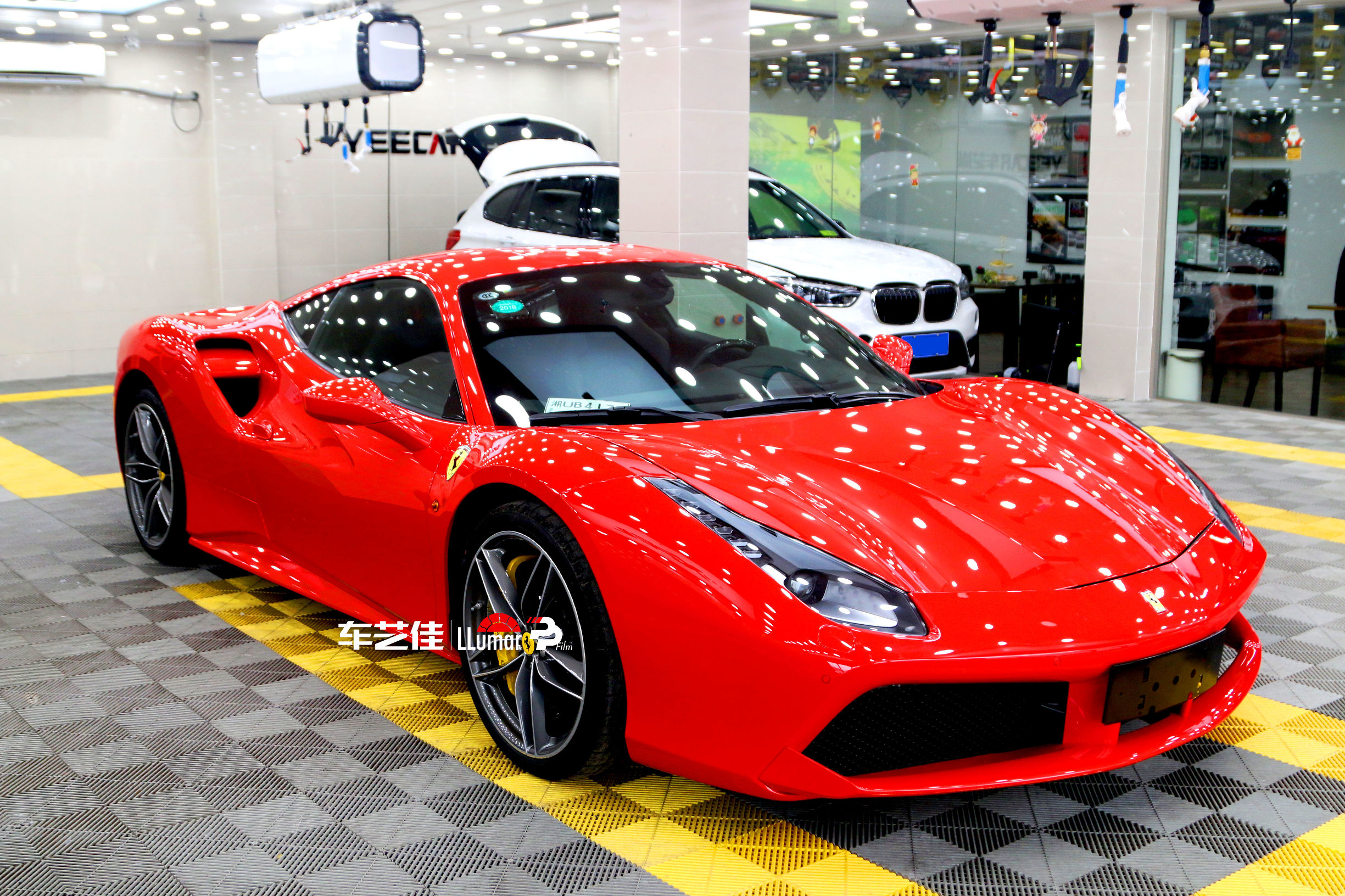 法拉利488车衣推介,法拉利488贴膜冰川蓝