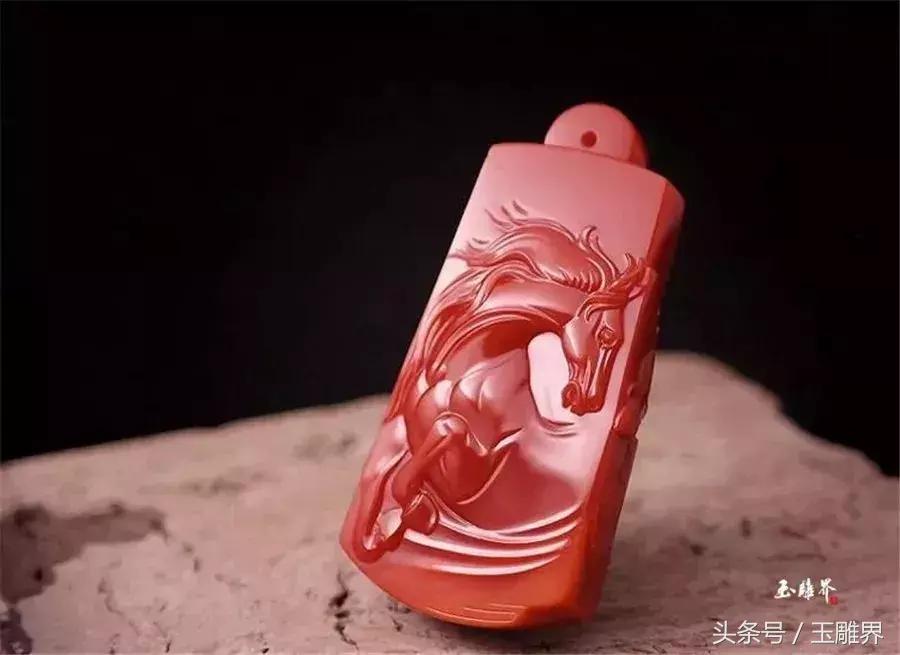保山南红玉石雕刻,千里马玉石雕刻
