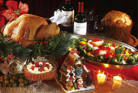 各国圣诞节的传统食物英文介绍,世界各地圣诞风俗