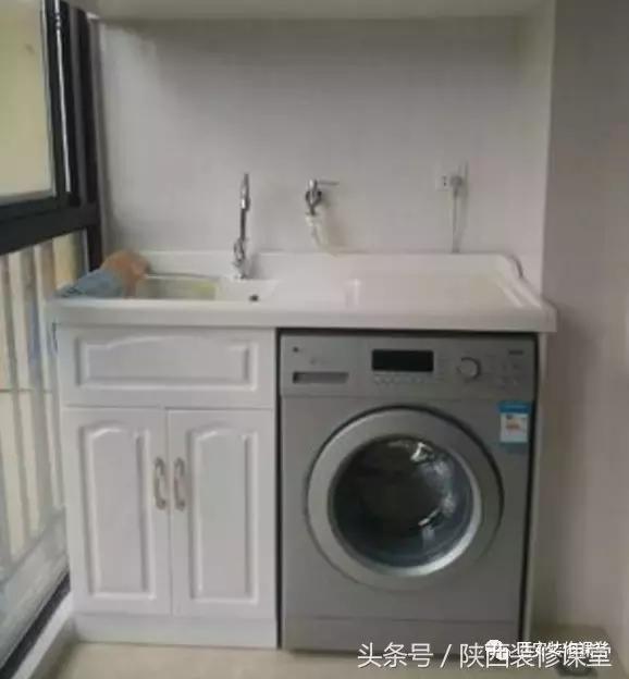 阳台洗衣机柜洗衣池设计,阳台洗衣池跟洗衣机设计尺寸