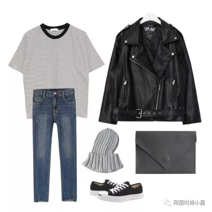 韩版皮夹克搭配什么裤子,韩版宽松皮夹克搭配什么裤子