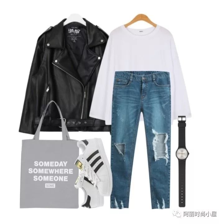 韩版皮夹克搭配什么裤子,韩版宽松皮夹克搭配什么裤子