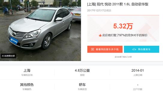 6年的北京现代悦动能卖多少钱,现代悦动6at落地多少钱