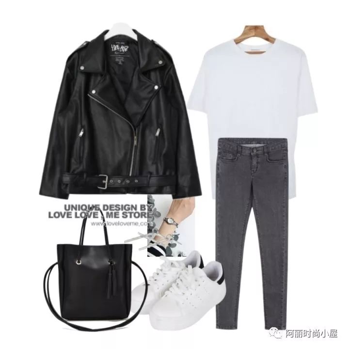韩版皮夹克搭配什么裤子,韩版宽松皮夹克搭配什么裤子