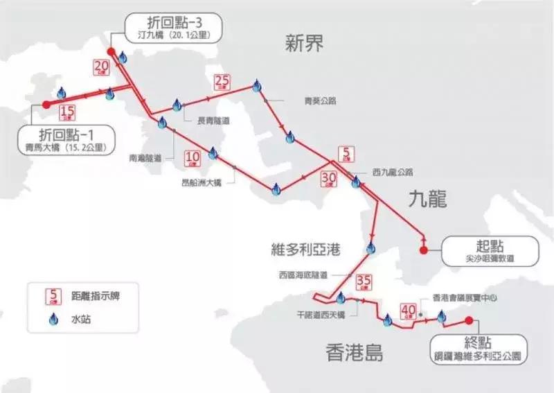 2019香港渣打半程马拉松线路图,一分钟带你跑完渣打香港马拉松