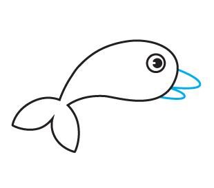 儿童简笔鲸鱼画,儿童鲸鱼简笔画步骤