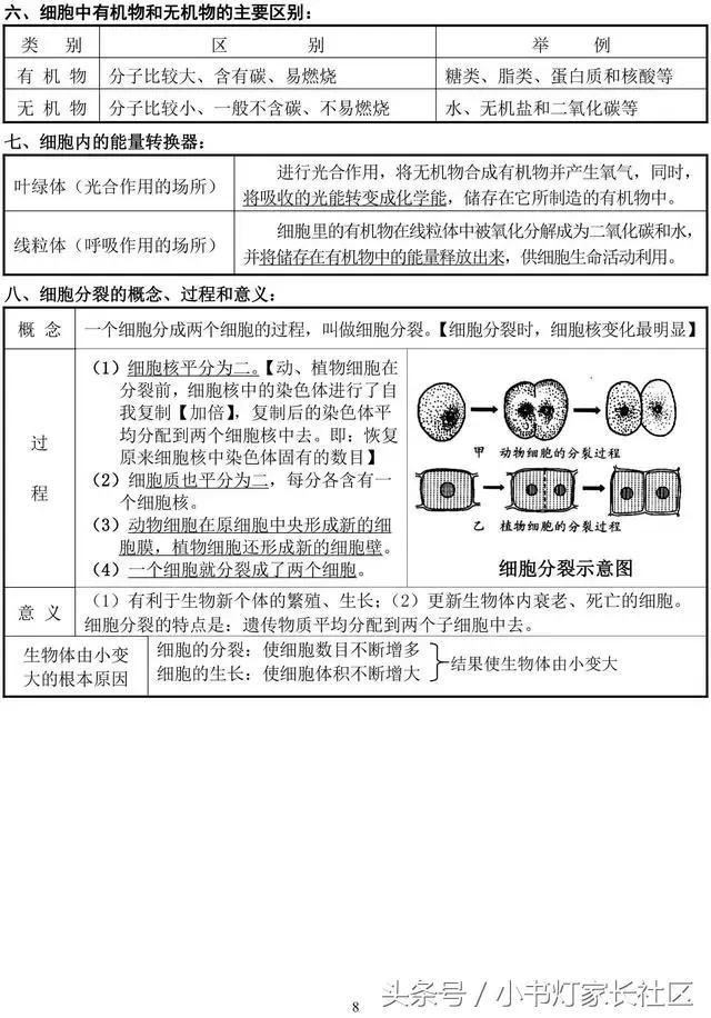 中考生物知识点总复习,中考生物复习要点最新版