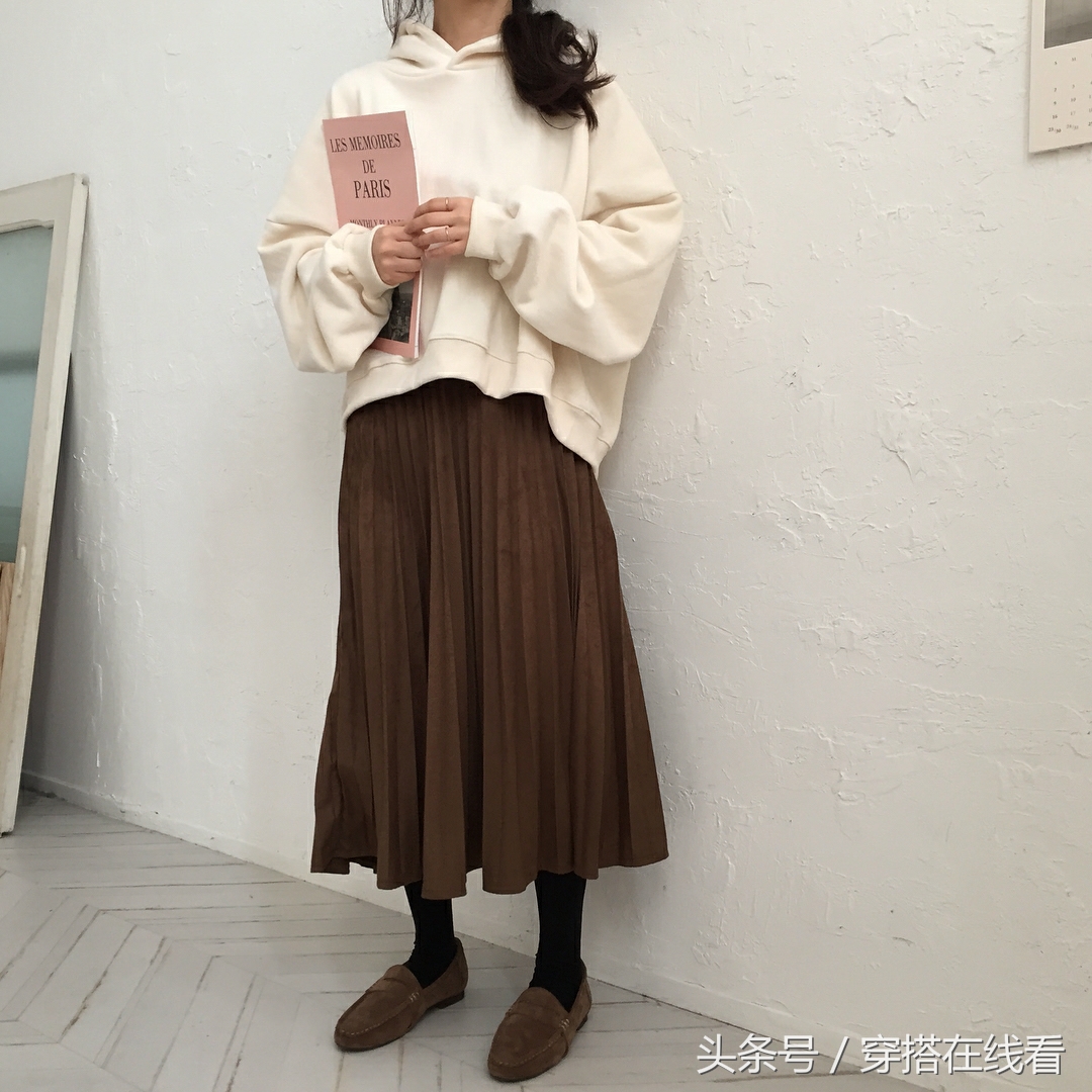 18秋冬新款针织打底套裙中长款,宽松毛衣裙韩版慵懒风搭配