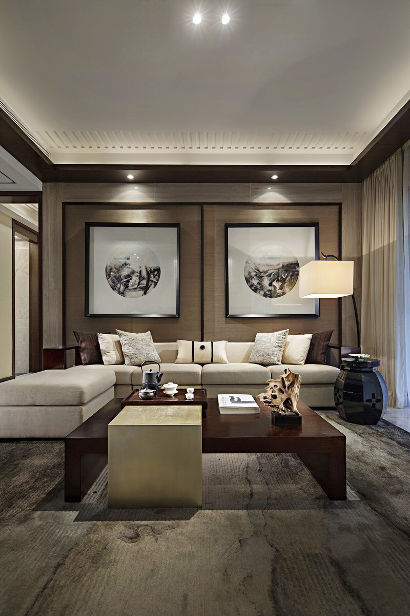 这个新中式美到无敌,蓝石大溪地270平别墅样板间