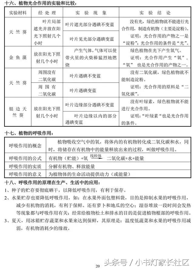 中考生物知识点总复习,中考生物复习要点最新版