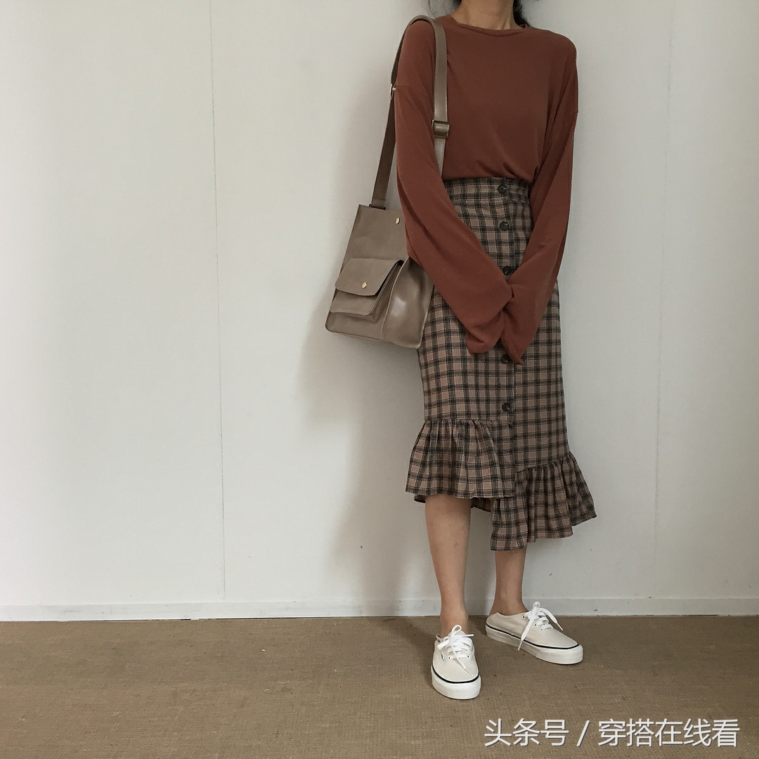 18秋冬新款针织打底套裙中长款,宽松毛衣裙韩版慵懒风搭配