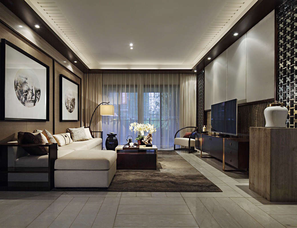 这个新中式美到无敌,蓝石大溪地270平别墅样板间