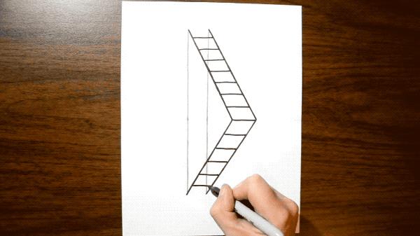 简单3d立体画铅笔教学,3d立体画简单教学楼梯