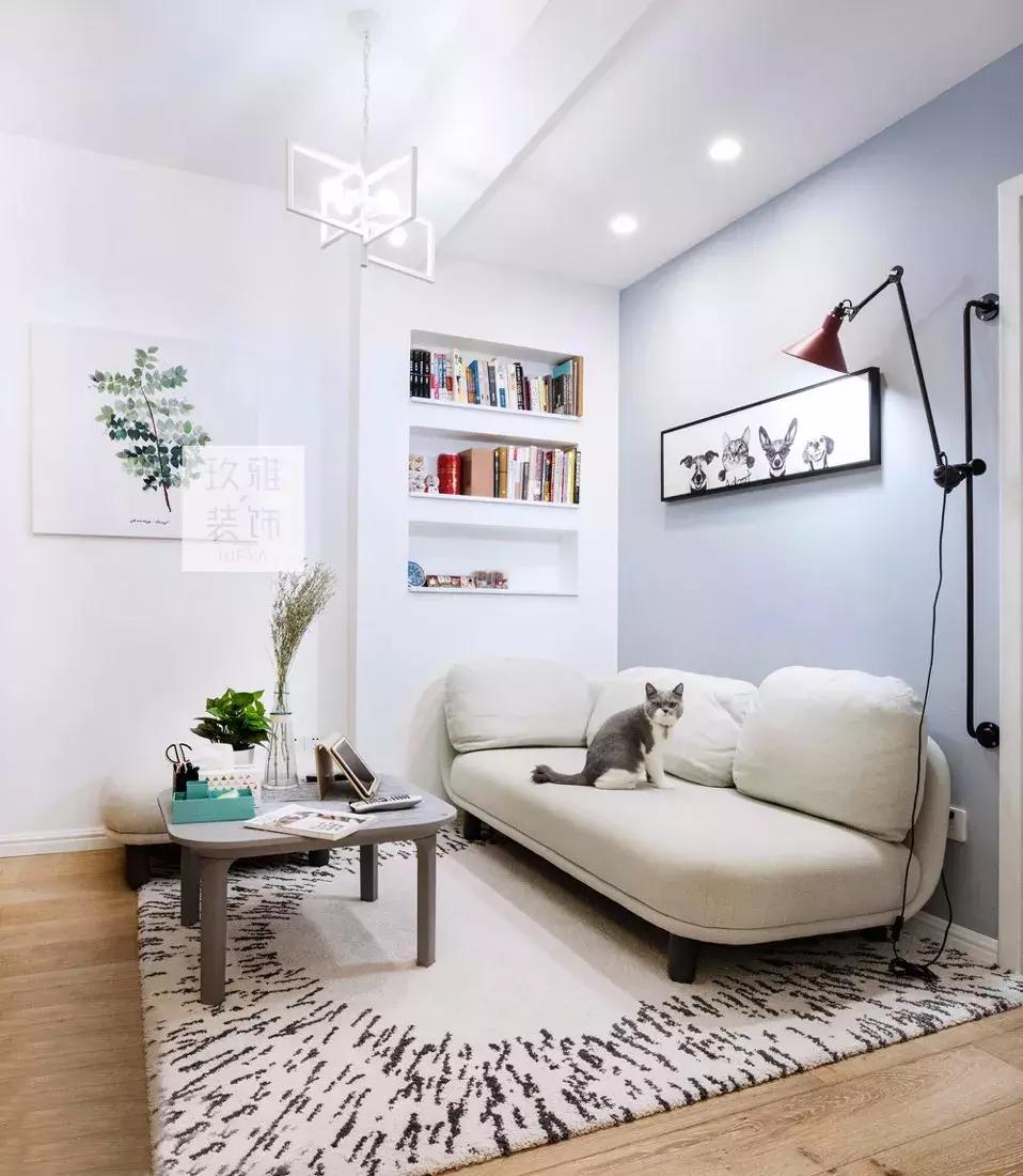 60平北欧小两居室,床头柜非常有设计感