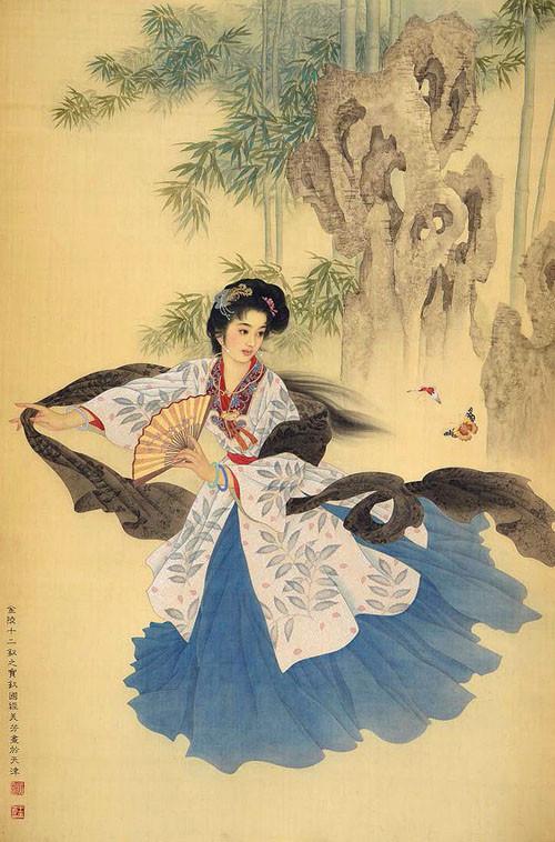 国画名家杨淑涛工笔仕女画欣赏,赵国经工笔仕女画作品欣赏