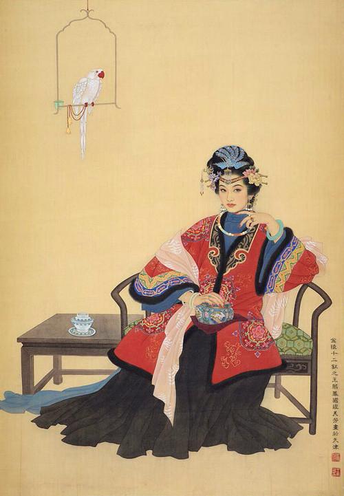 国画名家杨淑涛工笔仕女画欣赏,赵国经工笔仕女画作品欣赏