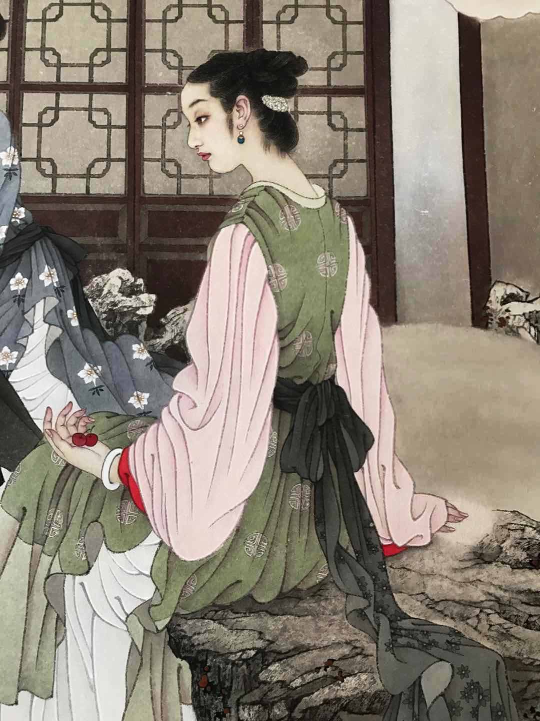 国画名家杨淑涛工笔仕女画欣赏,赵国经工笔仕女画作品欣赏
