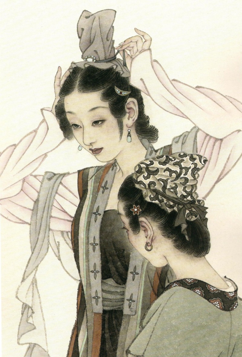 国画名家杨淑涛工笔仕女画欣赏,赵国经工笔仕女画作品欣赏