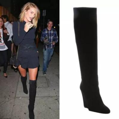 杨幂黑色抹胸过膝长靴,杨幂过膝长靴搭配