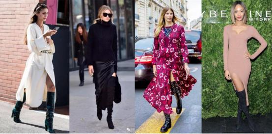 杨幂黑色抹胸过膝长靴,杨幂过膝长靴搭配