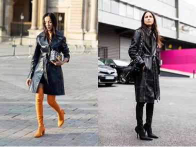 杨幂黑色抹胸过膝长靴,杨幂过膝长靴搭配