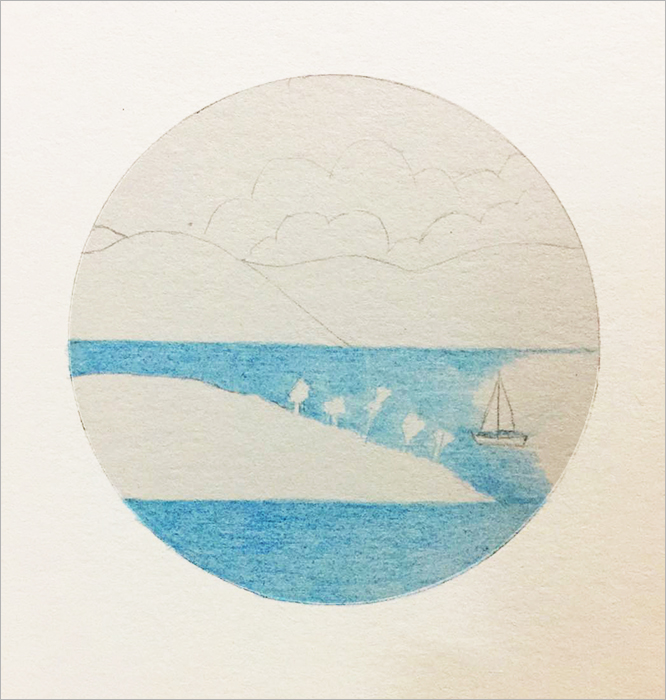 治愈系风景彩铅画简单入门,彩铅简单风景画详细教程