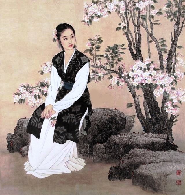 国画名家杨淑涛工笔仕女画欣赏,赵国经工笔仕女画作品欣赏