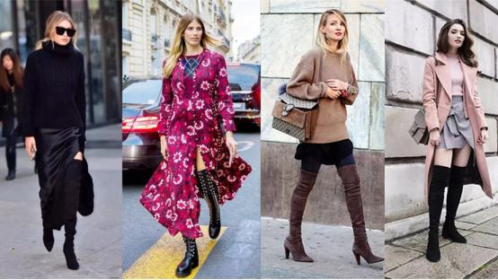 杨幂黑色抹胸过膝长靴,杨幂过膝长靴搭配