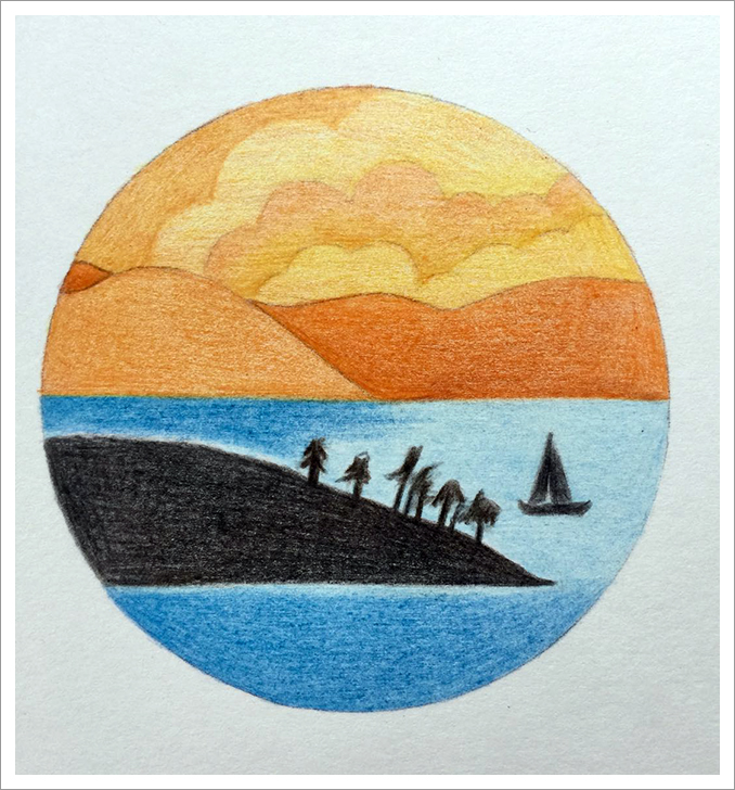 治愈系风景彩铅画简单入门,彩铅简单风景画详细教程