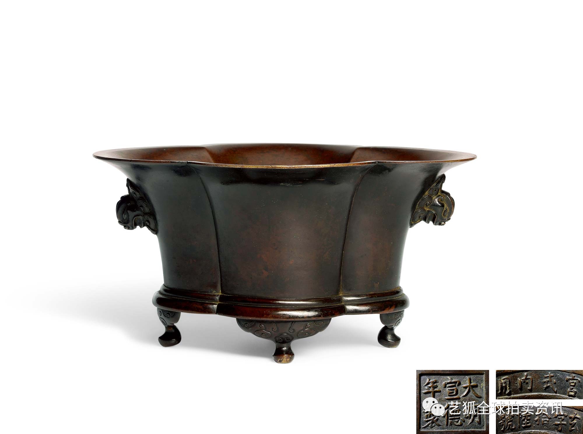 石叟镶银丝铜炉拍卖纪录,铜炉拍卖价格一览表