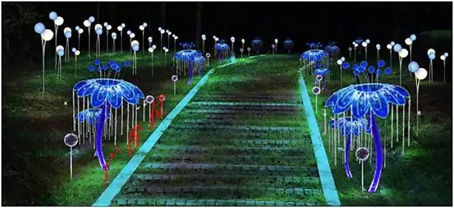 成都灯会七彩田野,灯会大型发光花灯