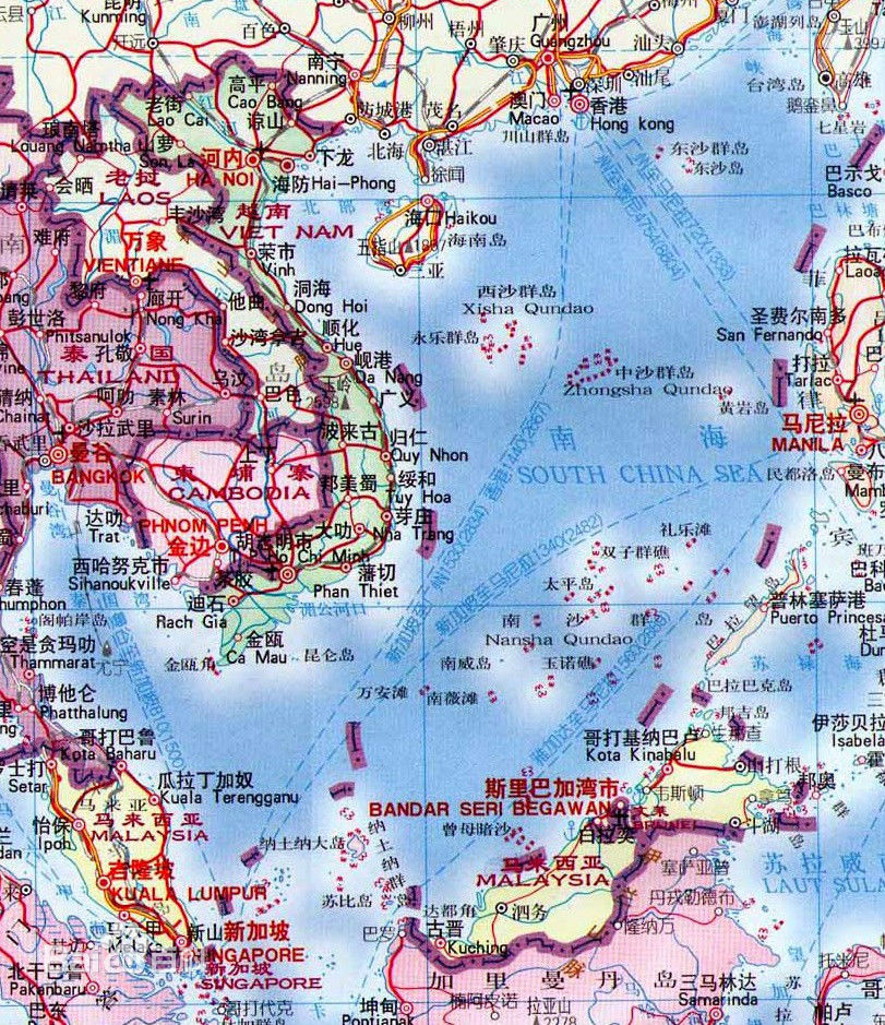 东海南海西海北海分别是哪里,有东海市吗