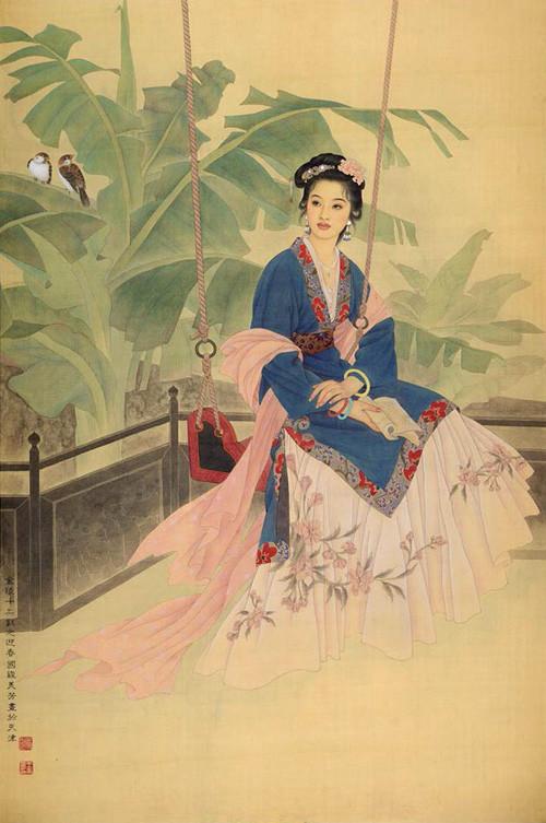 国画名家杨淑涛工笔仕女画欣赏,赵国经工笔仕女画作品欣赏