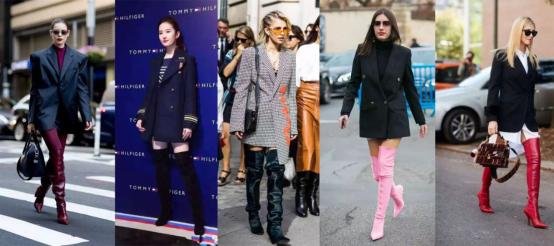 杨幂黑色抹胸过膝长靴,杨幂过膝长靴搭配