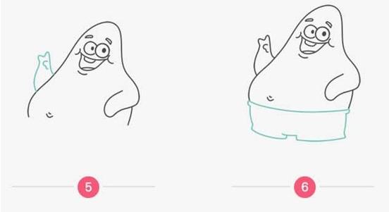 章鱼哥海绵宝宝派大星三人简笔画,简笔画海绵宝宝和派大星可爱版