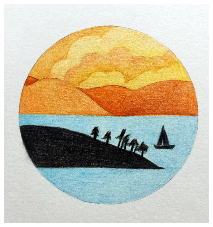 治愈系风景彩铅画简单入门,彩铅简单风景画详细教程