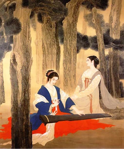 国画名家杨淑涛工笔仕女画欣赏,赵国经工笔仕女画作品欣赏