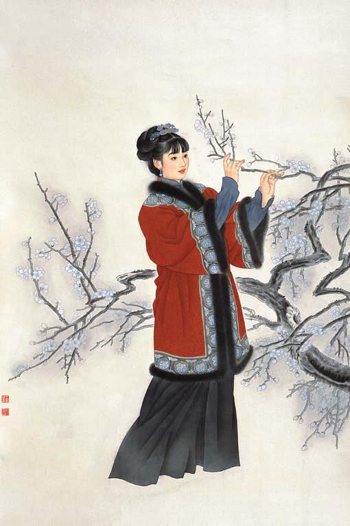 国画名家杨淑涛工笔仕女画欣赏,赵国经工笔仕女画作品欣赏