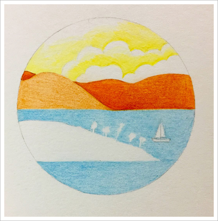 治愈系风景彩铅画简单入门,彩铅简单风景画详细教程