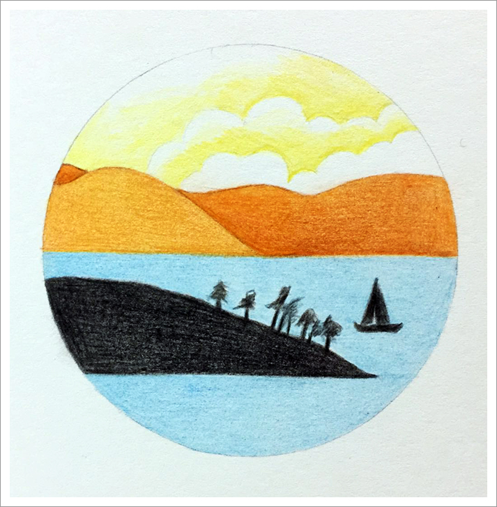 治愈系风景彩铅画简单入门,彩铅简单风景画详细教程