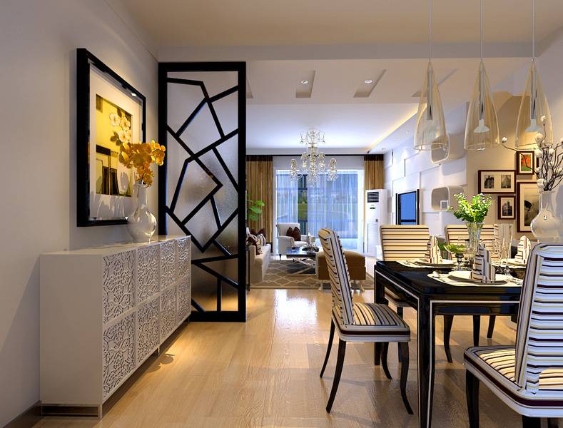 餐厅30公分屏风隔断现代简约,2021厨房餐厅隔断柜效果图大全
