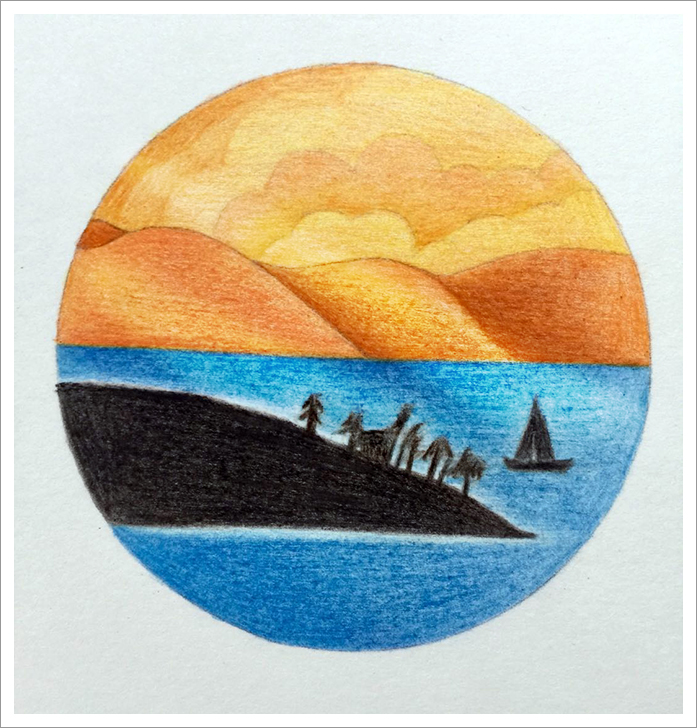 治愈系风景彩铅画简单入门,彩铅简单风景画详细教程