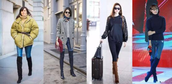 杨幂黑色抹胸过膝长靴,杨幂过膝长靴搭配