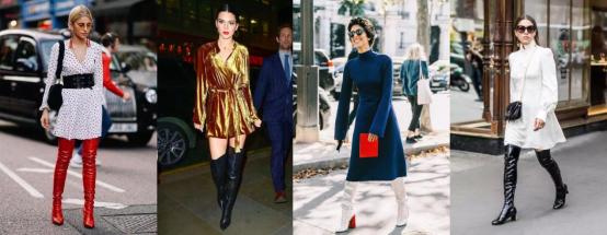 杨幂黑色抹胸过膝长靴,杨幂过膝长靴搭配