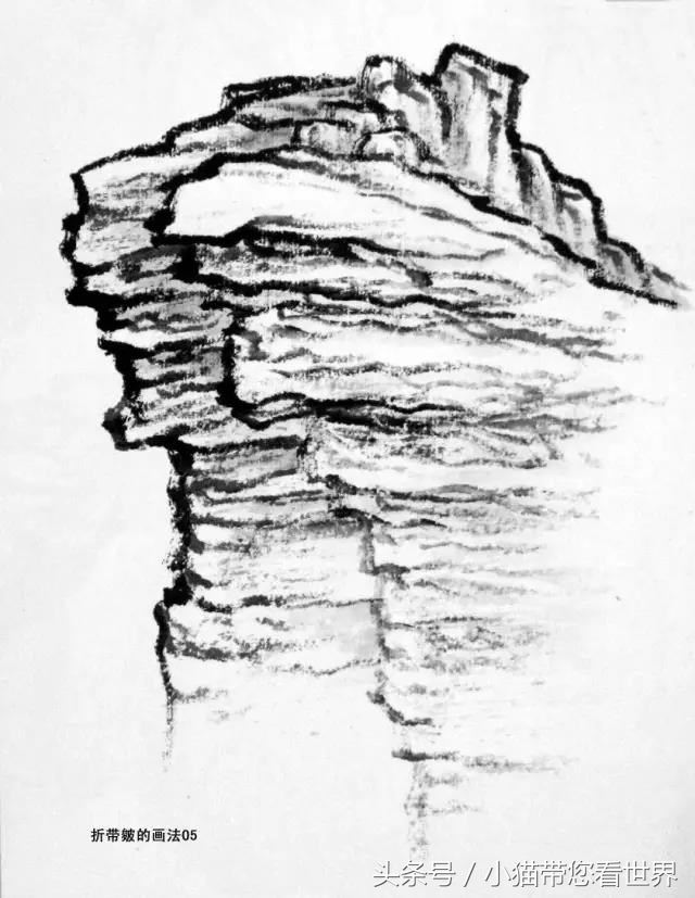 折带皴山水画代表作,山水画皴法教学视频